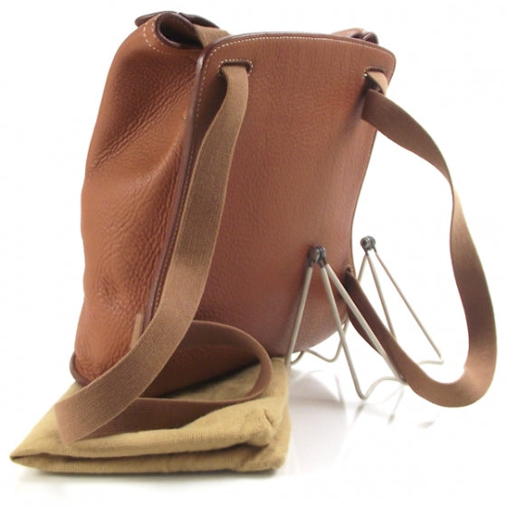 Hermes Clemence Leather Backpack Bag Tote Unisex Camel 3 of 9
