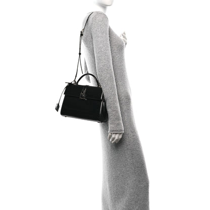Saint Laurent Shiny Calfskin Le Fermoir Top Handle Bag Small Black 2 of 9