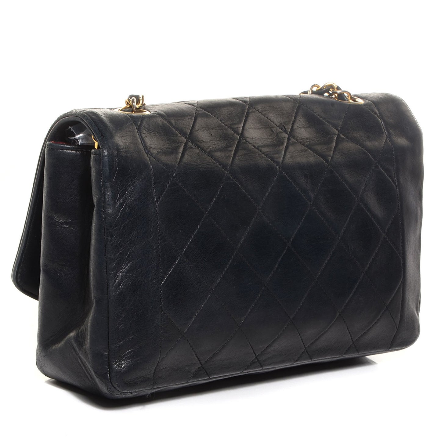 Lambskin Quilted Medium Single Flap Black