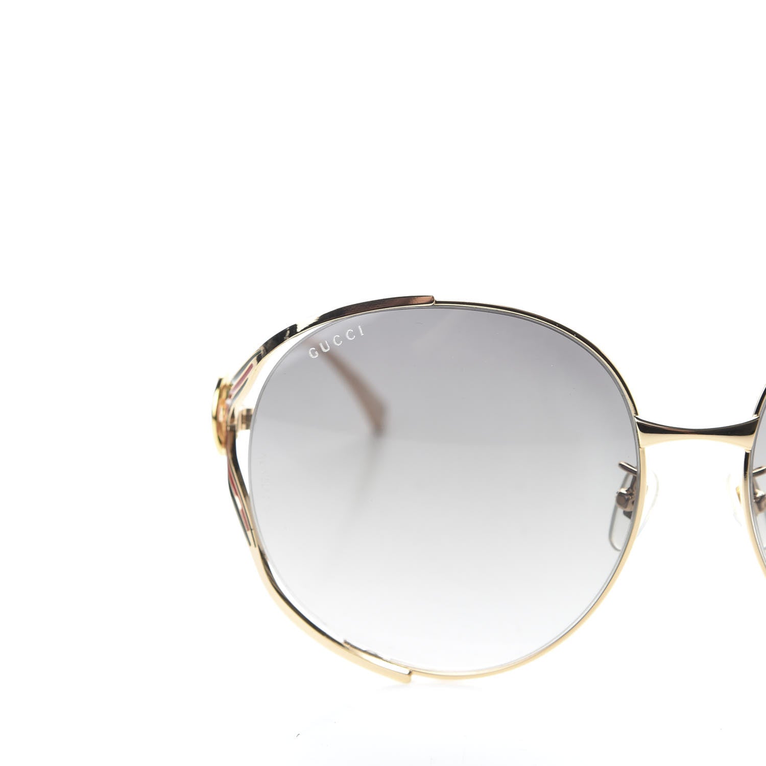 Gucci Metal Oversized Round Frame GG0225S Sunglasses Gold 7 of 8