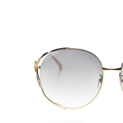 Gucci Metal Oversized Round Frame GG0225S Sunglasses Gold 7 of 8