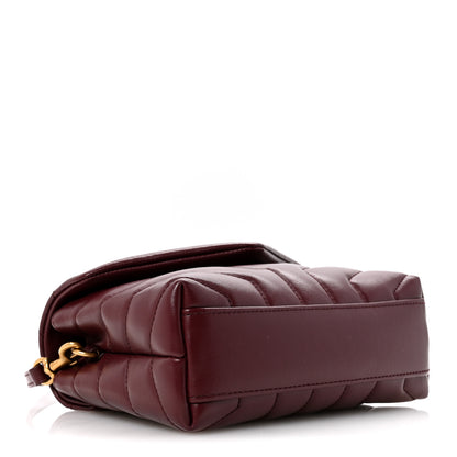 Saint Laurent Calfskin Y Quilted Monogram Toy Loulou Monogram Crossbody Bag Rouge Legion 4 of 12