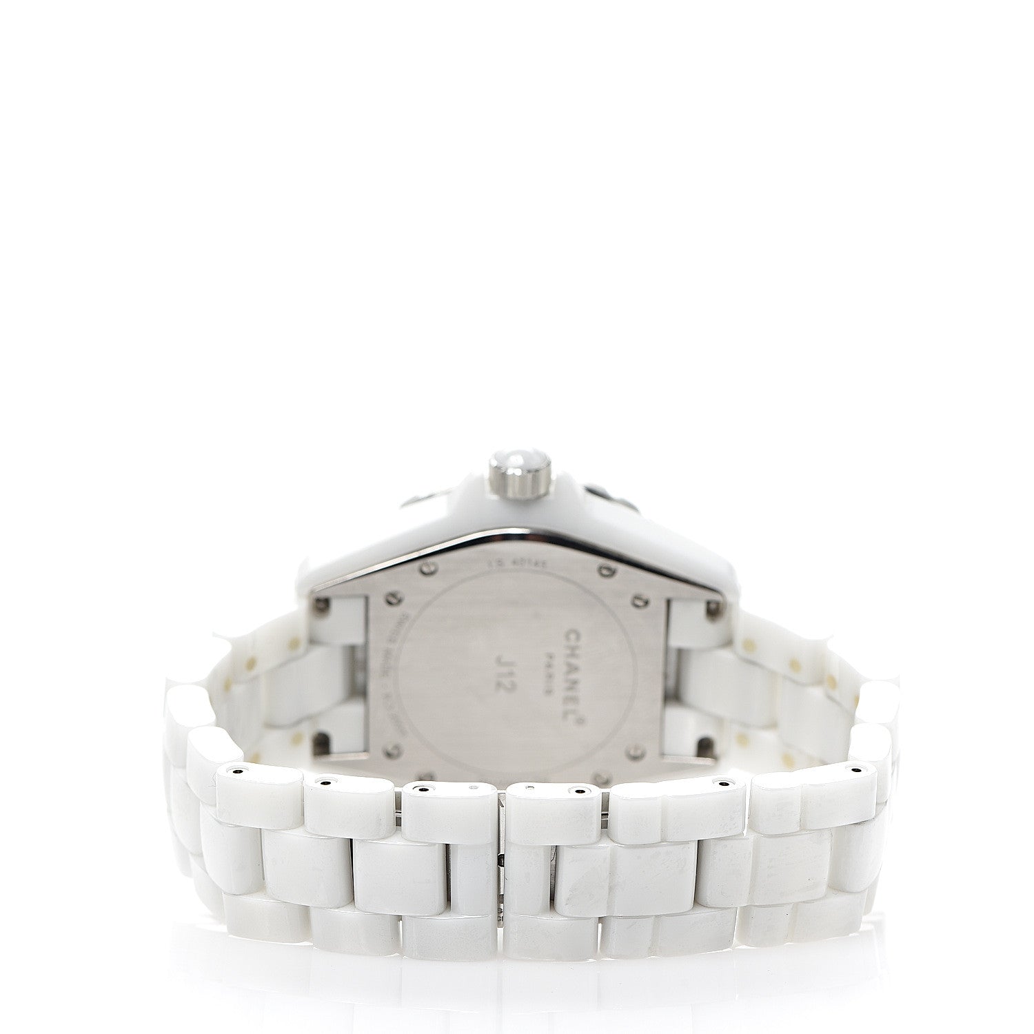 Chanel Stainless Steel Ceramic Diamond 38mm J12 Automatic Watch White 3 of 5