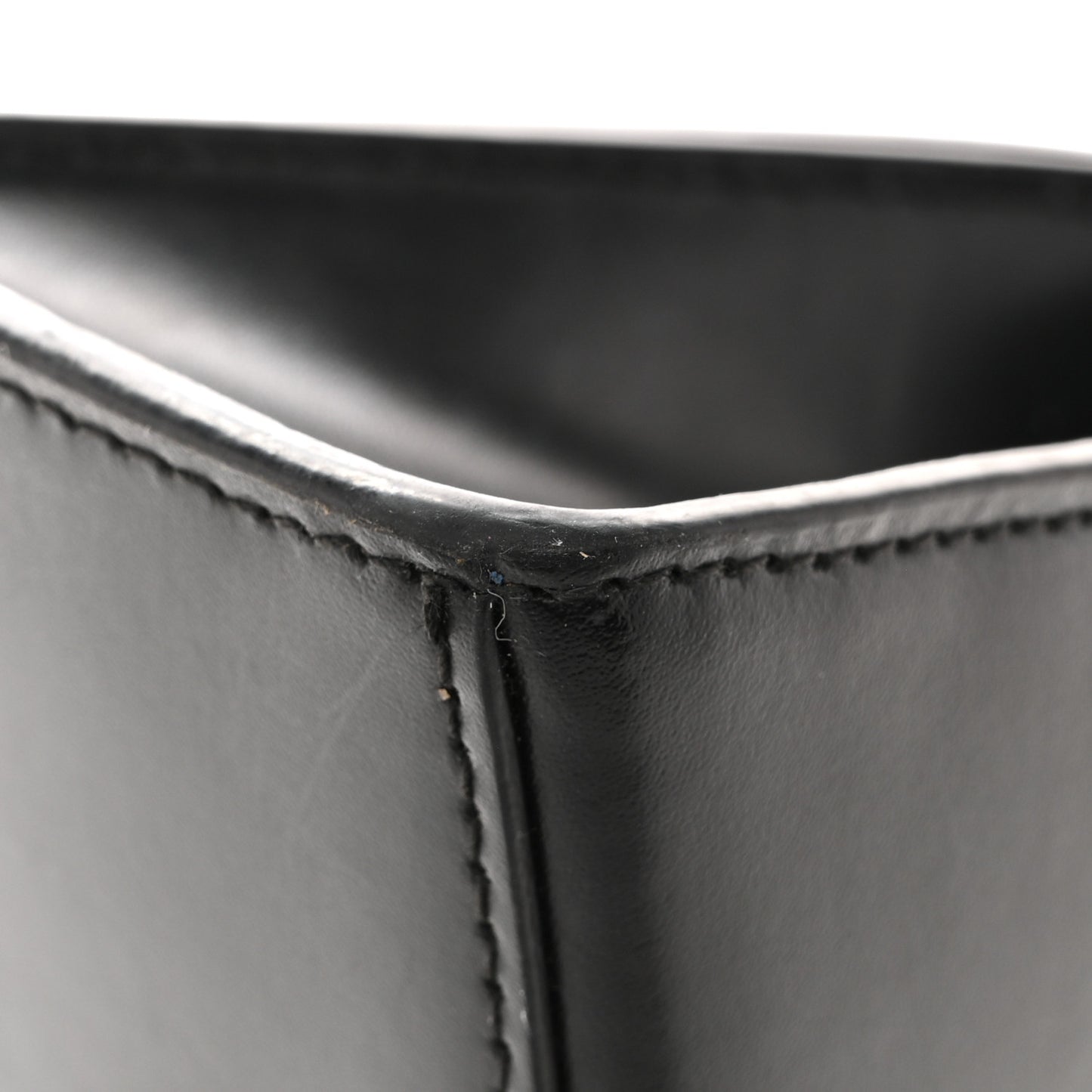 Shiny Box Calfskin Hourglass Top Handle Bag XS Black