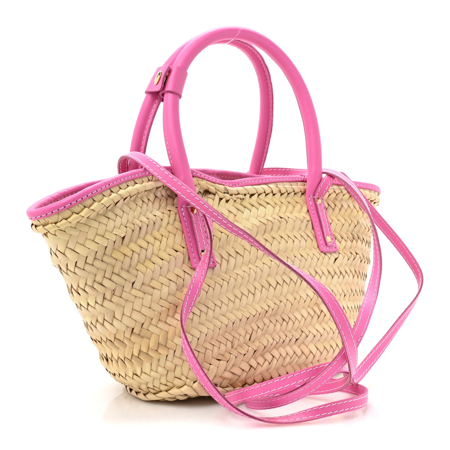 バッグ JACQUEMUS LE PETIT PAILLAGE NEON PINK Jacquemus Raffia Le Petit Panier Soli Neon Pink 1492500 – FASHIONPHILE