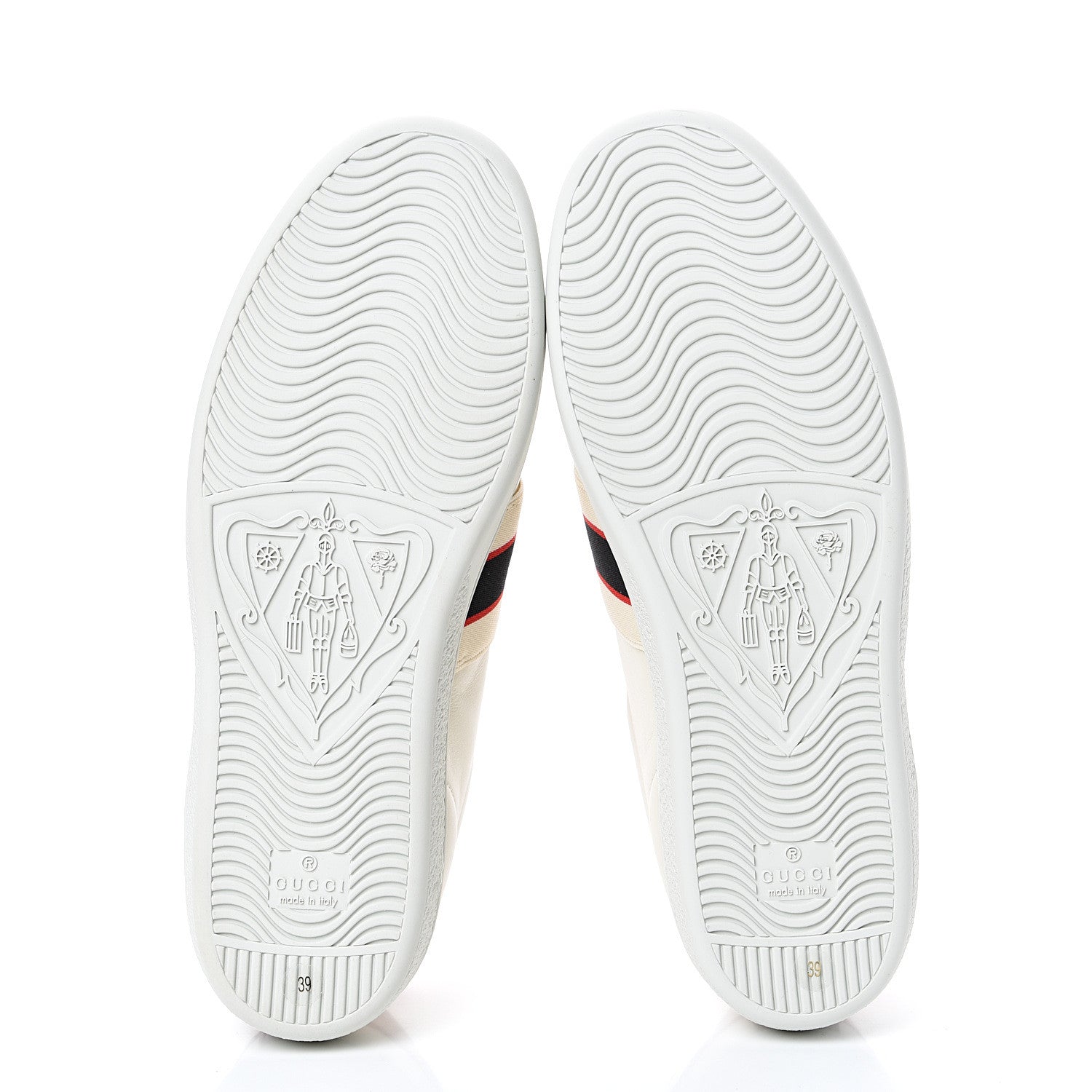 Gucci Calfskin Stripe Womens New Ace Sneakers 39 New Mystic White Ecru Red Flame 5 of 8
