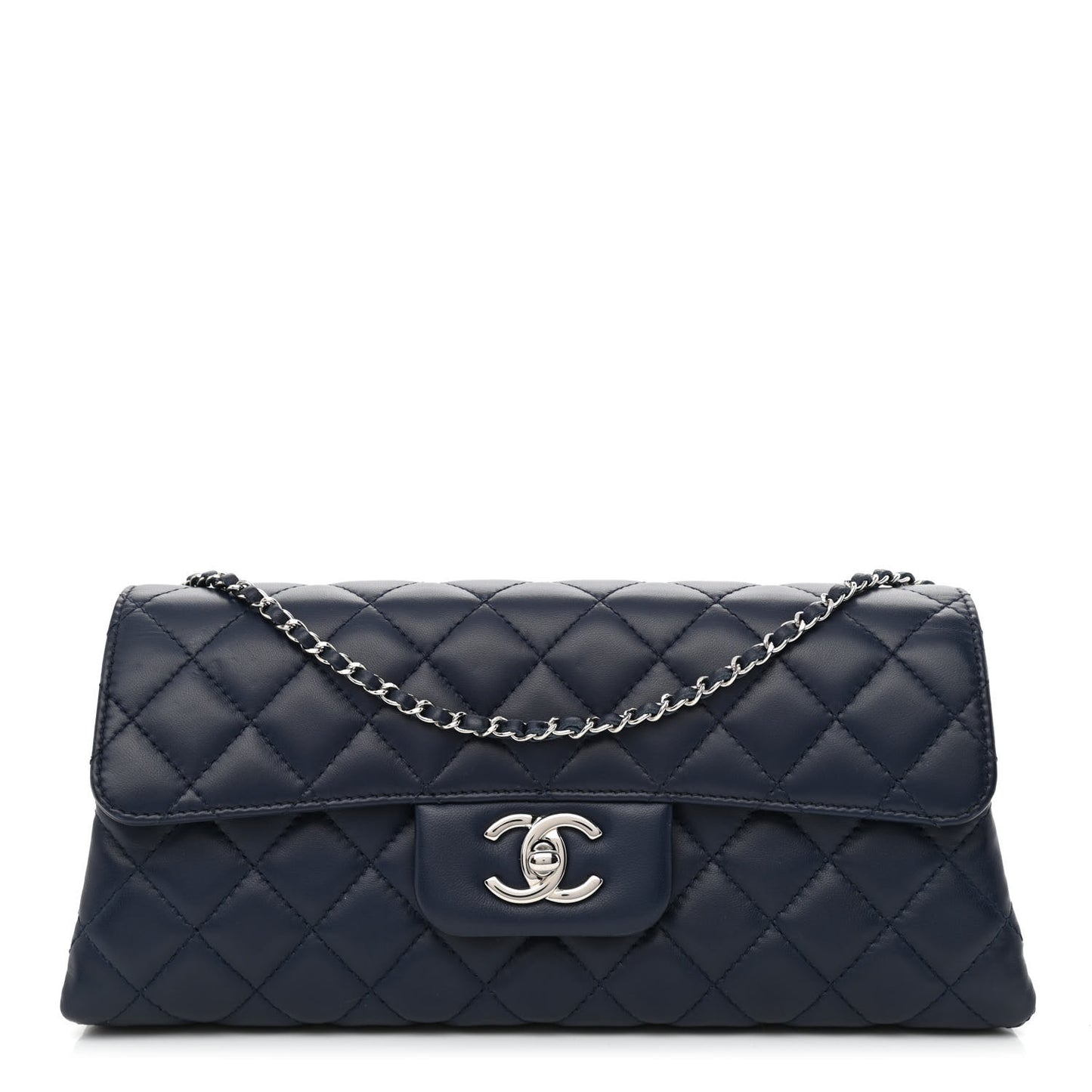 Lambskin Quilted By 4 Flap Crossbody Navy