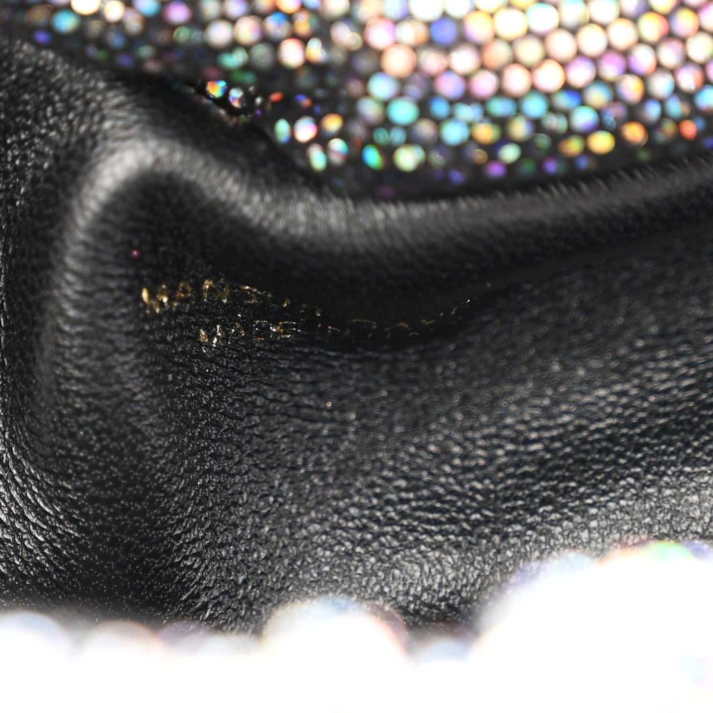 Glitter Calfskin Mini Cloud Clutch Multicolor