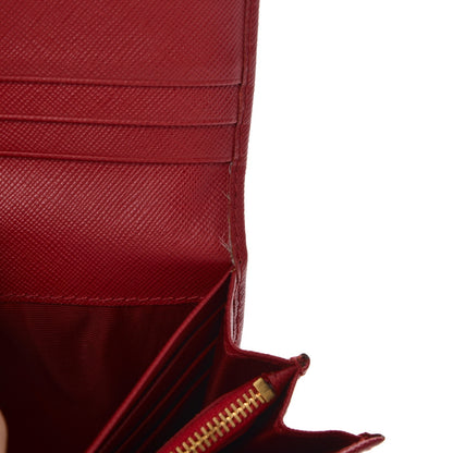 Prada Saffiano Metal Continental Flap Wallet Fuoco 10 of 11
