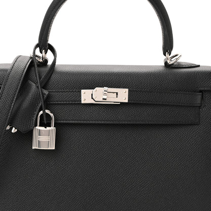 Hermes Epsom Kelly Sellier 25 Black 22 of 37