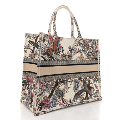 Christian Dior Canvas Embroidered Large Jardin D'Hiver Book Tote Latte Multicolor 3 of 11