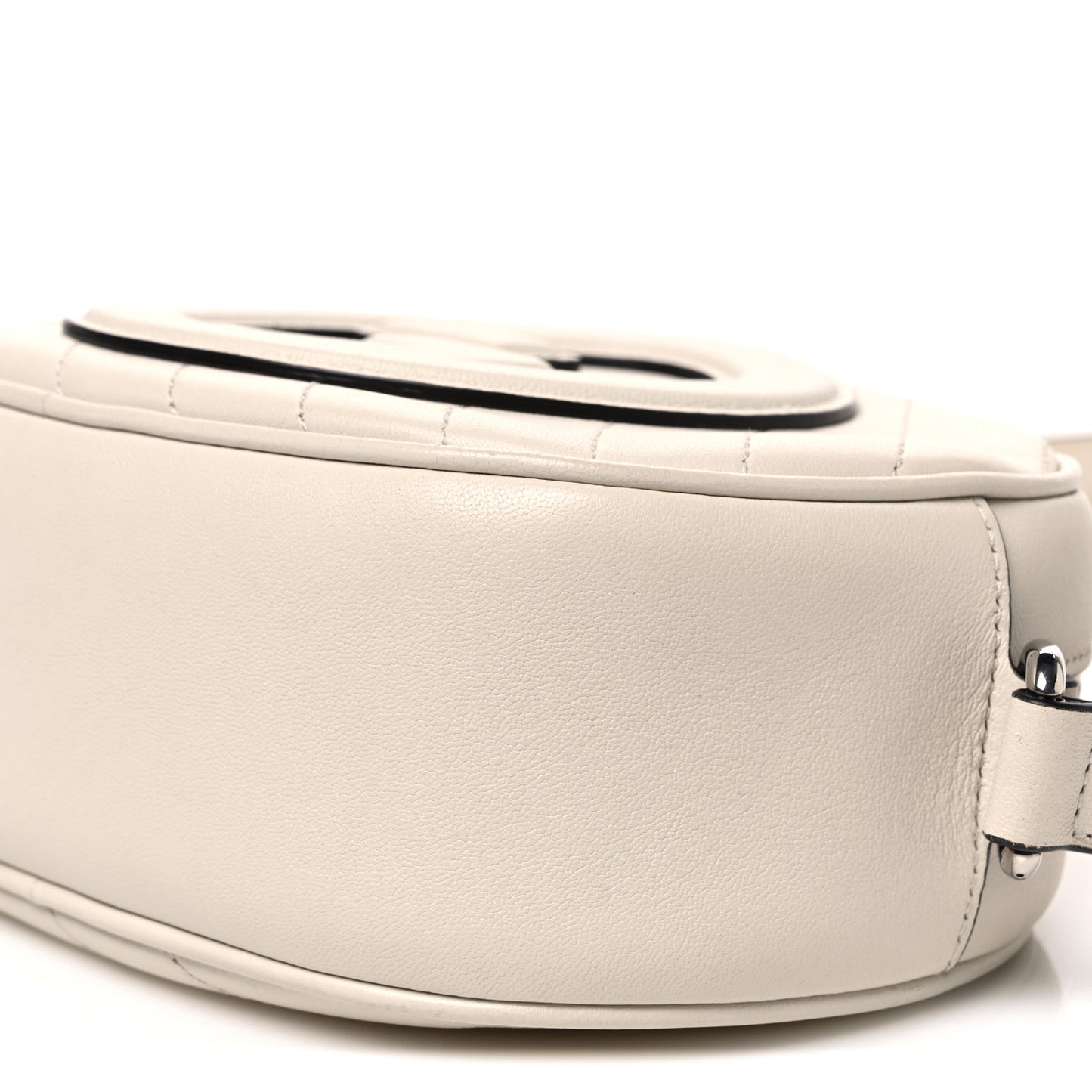 Sakai Be Green Calfskin Diagonal Stitched Mini Blondie Shoulder Bag Mystic White
