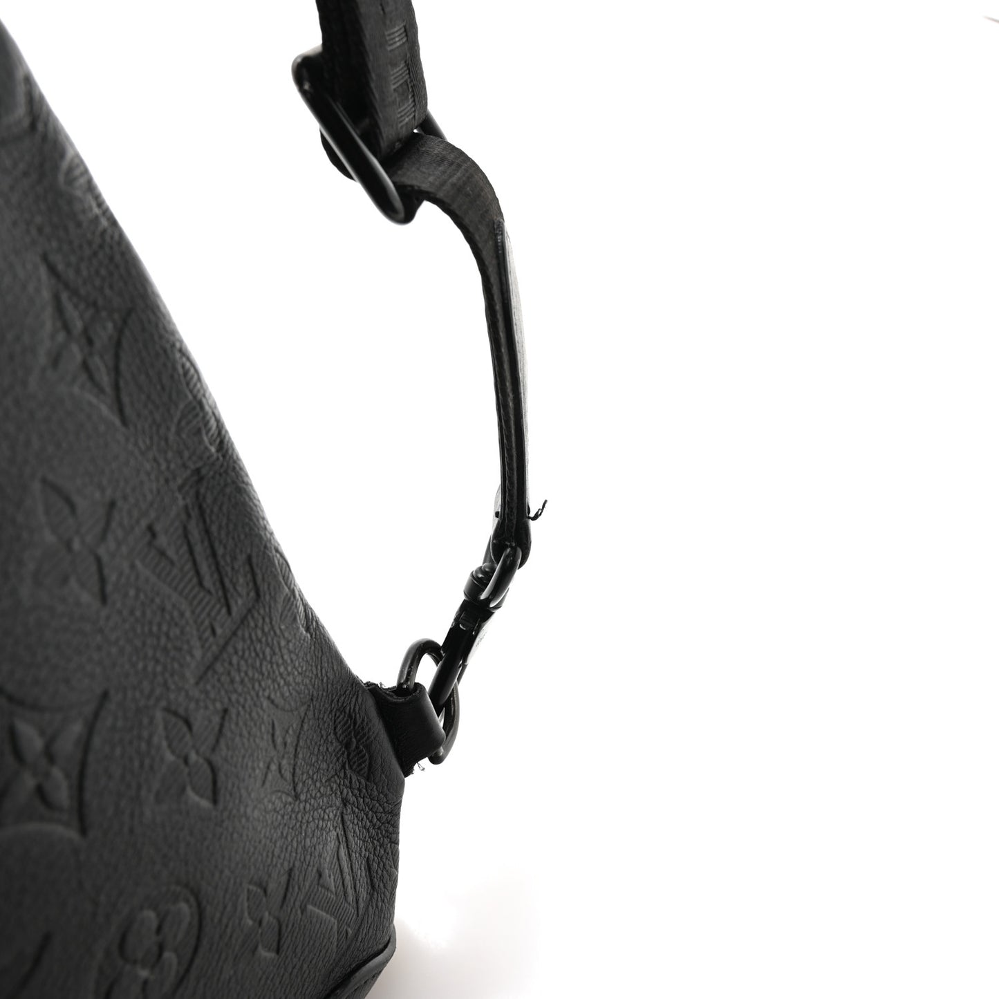 Calfskin Shadow Monogram Duo Slingbag Black