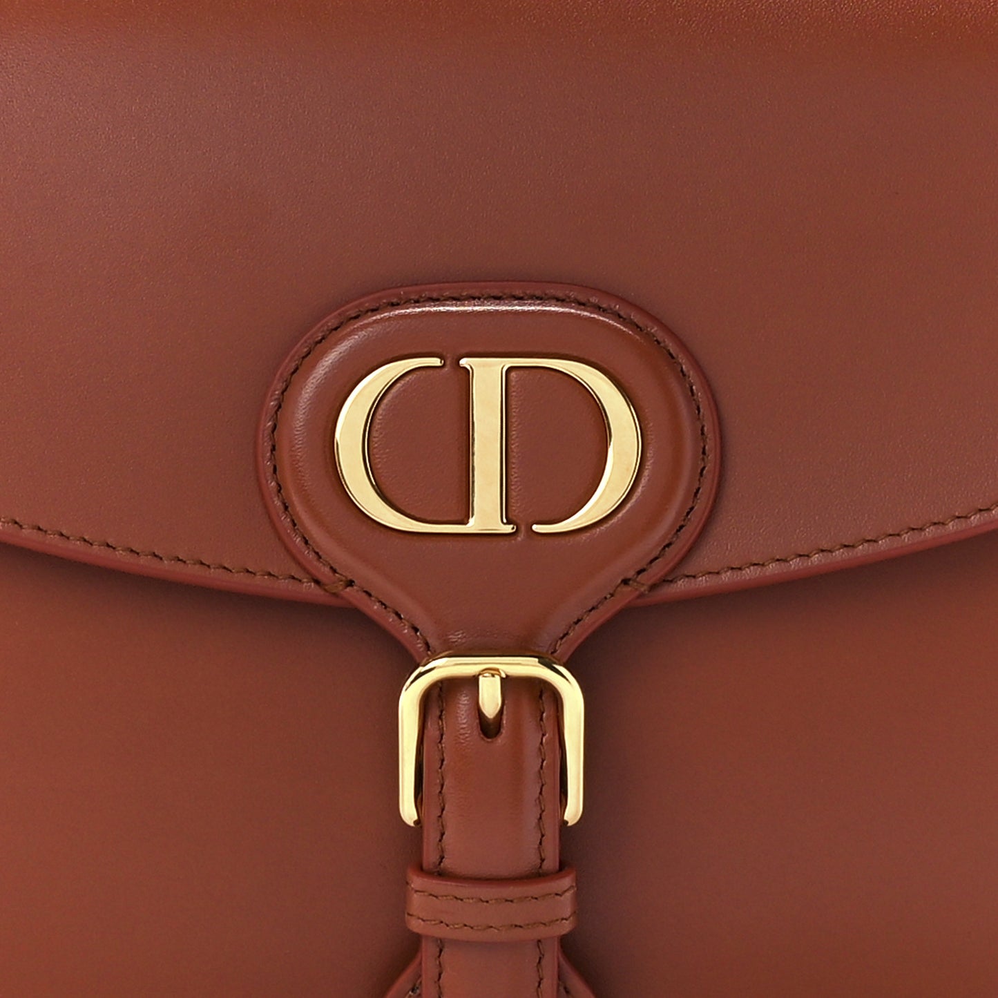 Box Calfskin Medium Bobby Flap Dark Tan