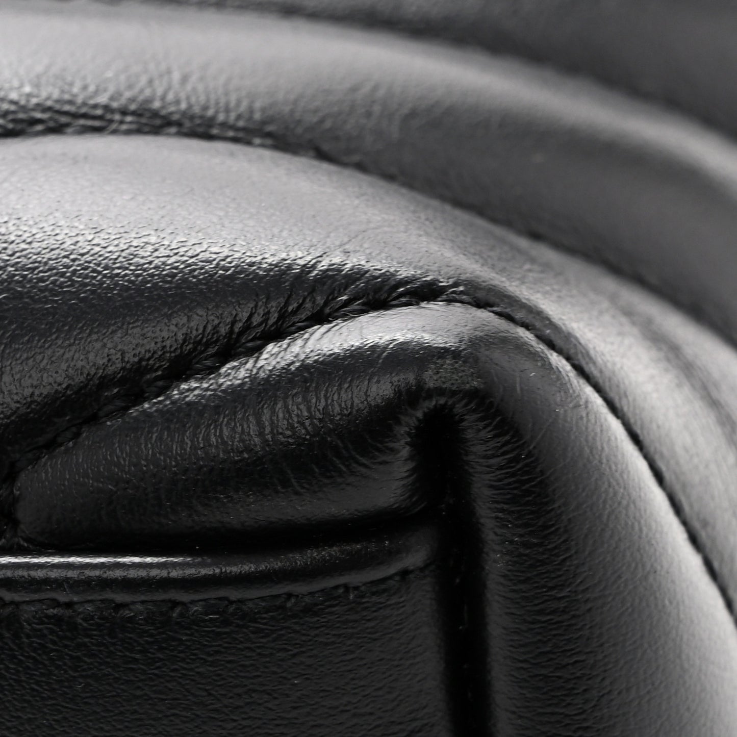 Calfskin Y Quilted Monogram Small Loulou Chain Satchel Black