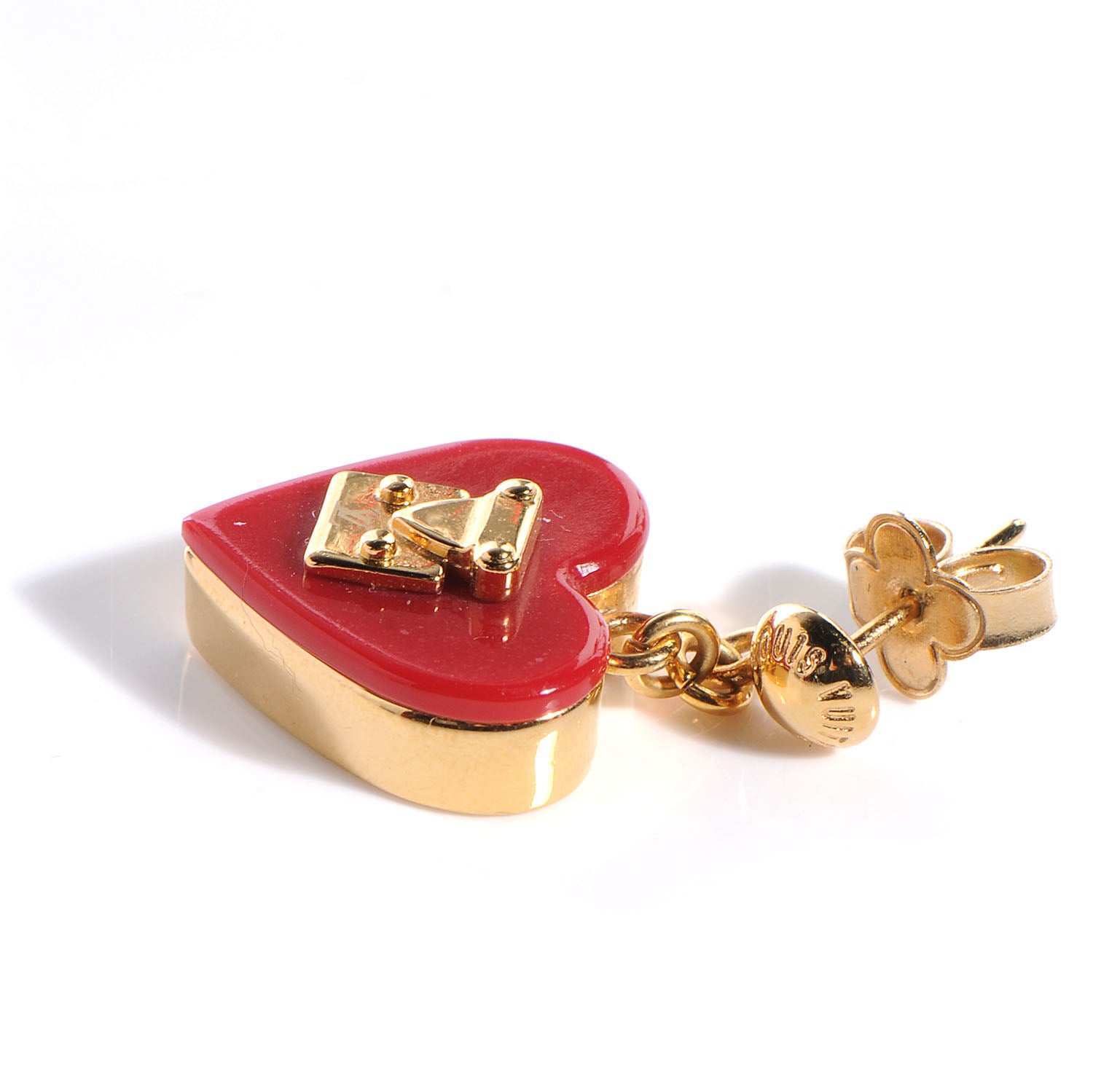 Louis Vuitton Lock Me Heart Earrings Pomme D'Amour 4 of 4