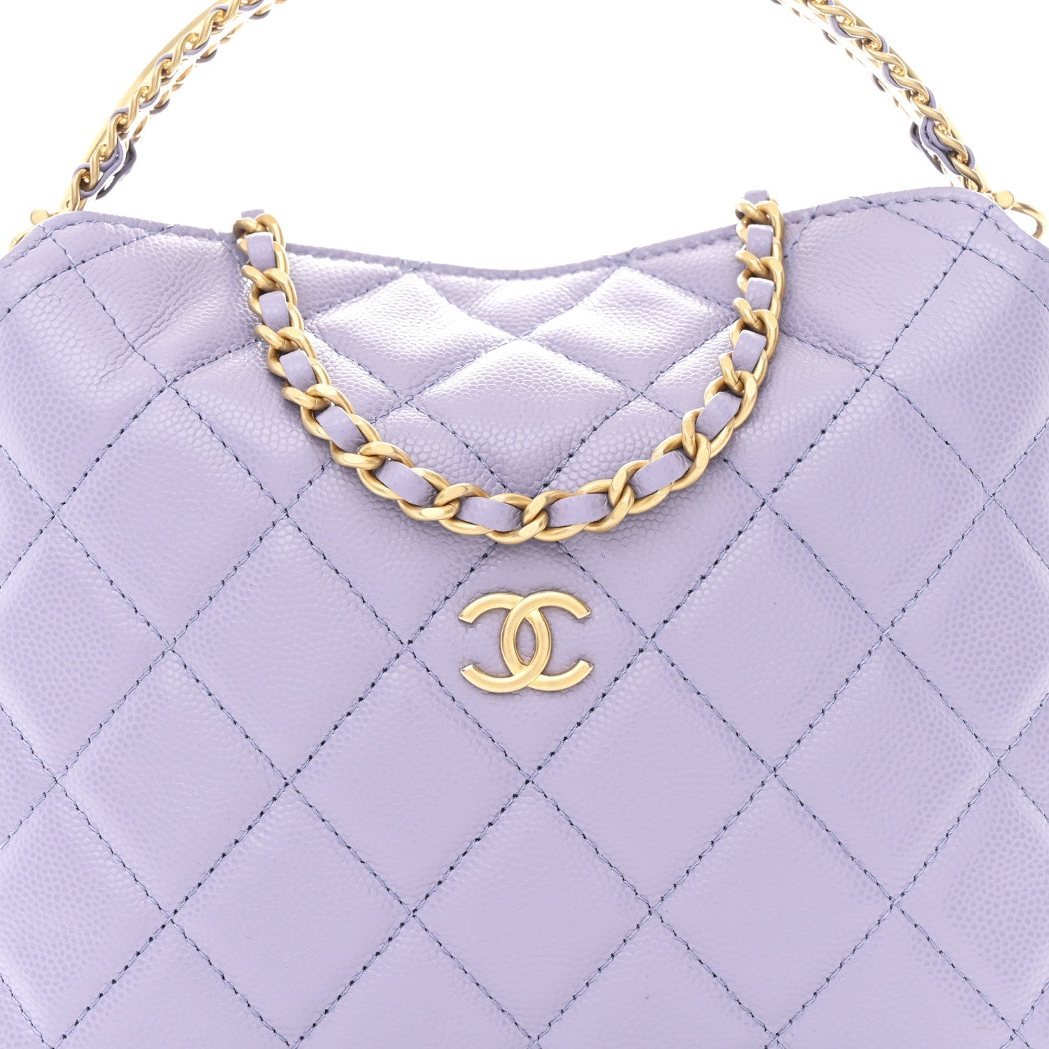Chanel Caviar Quilted Chanel Way Clutch With Chain Light Purple 8 of 11