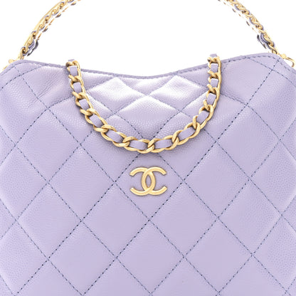 Chanel Caviar Quilted Chanel Way Clutch With Chain Light Purple 8 of 11