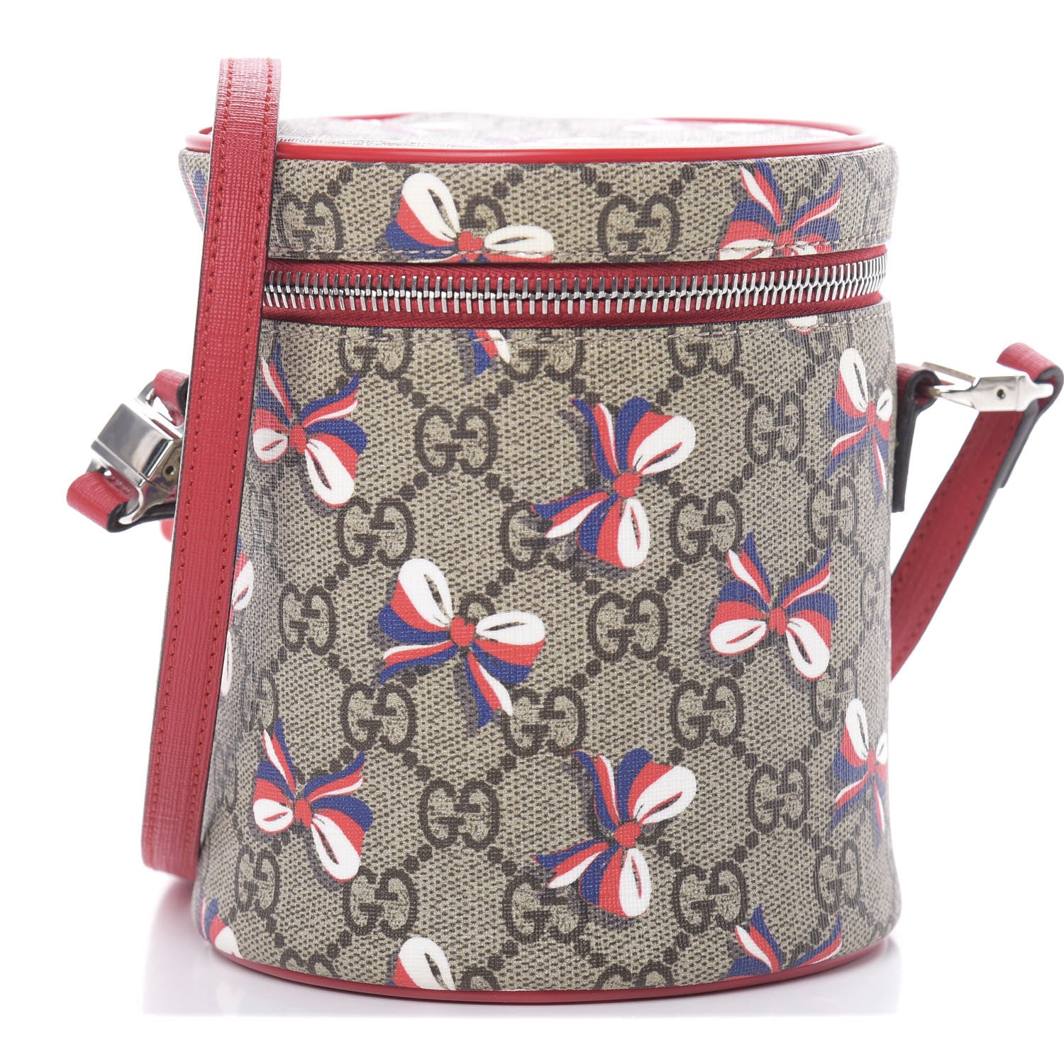 Gucci GG Supreme Monogram Childrens Sylvie Bow Print Crossbody Bag 1 of 10