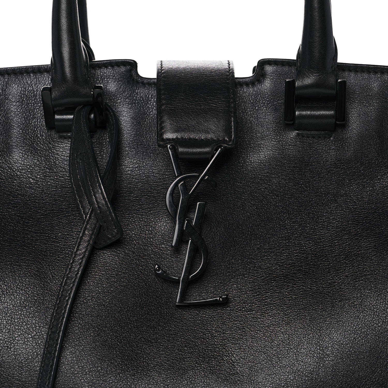 Saint Laurent Calfskin Small Monogram Cabas Black 10 of 12