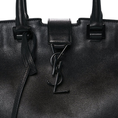 Saint Laurent Calfskin Small Monogram Cabas Black 10 of 12