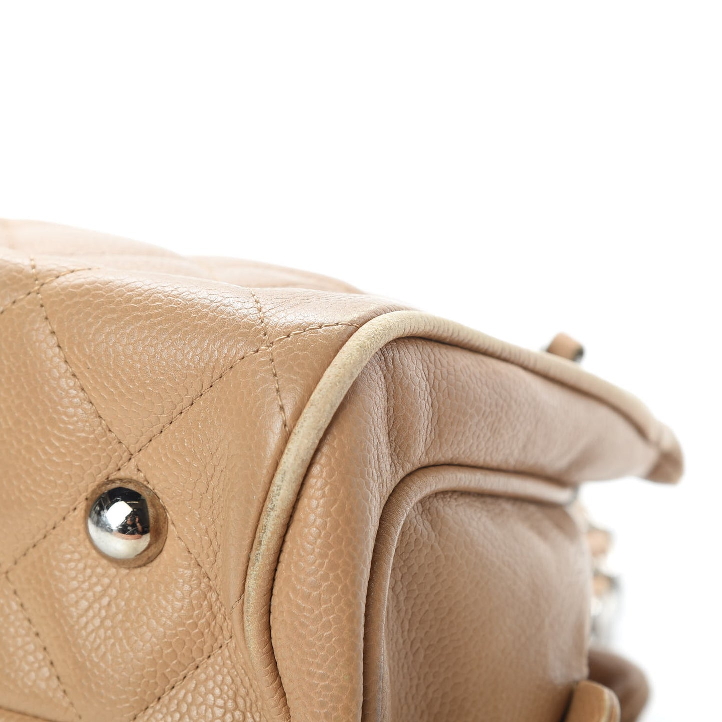 Caviar Quilted Tote Beige