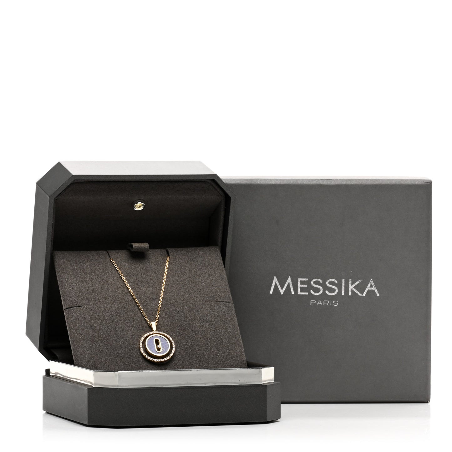 18K Yellow Gold Diamond Lapis Lazuli PM Lucky Move Pendant Necklace