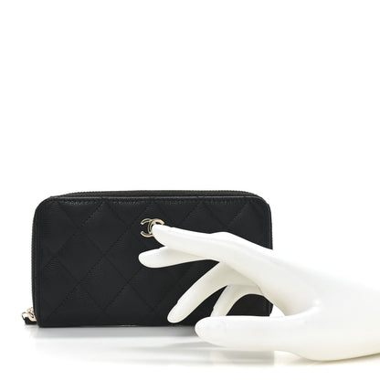Chanel Caviar Quilted Medium Zip Around Wallet Black 2 of 8
