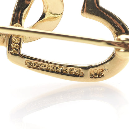 Tiffany 18K Yellow Gold Triple Heart Brooch Pin 4 of 4