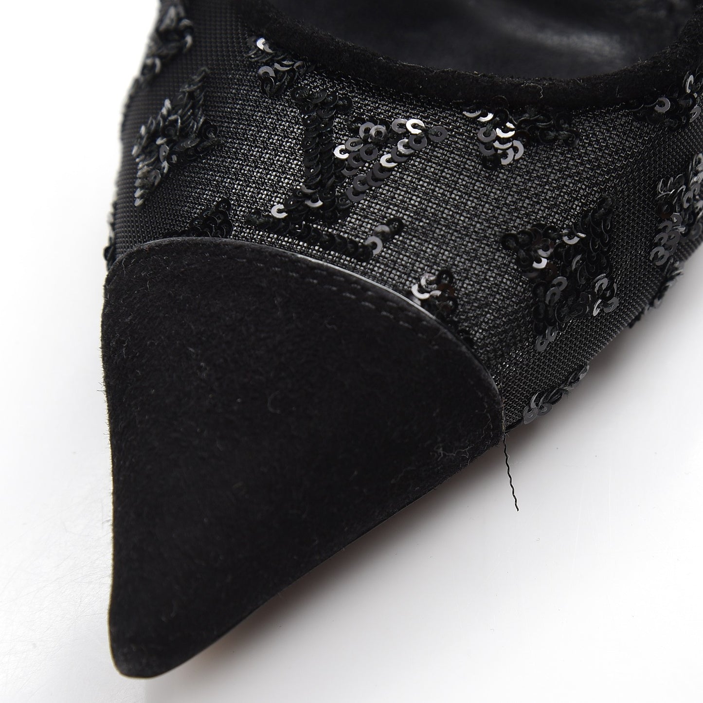 Suede Mesh Sequin Night Call Pumps 41 Black