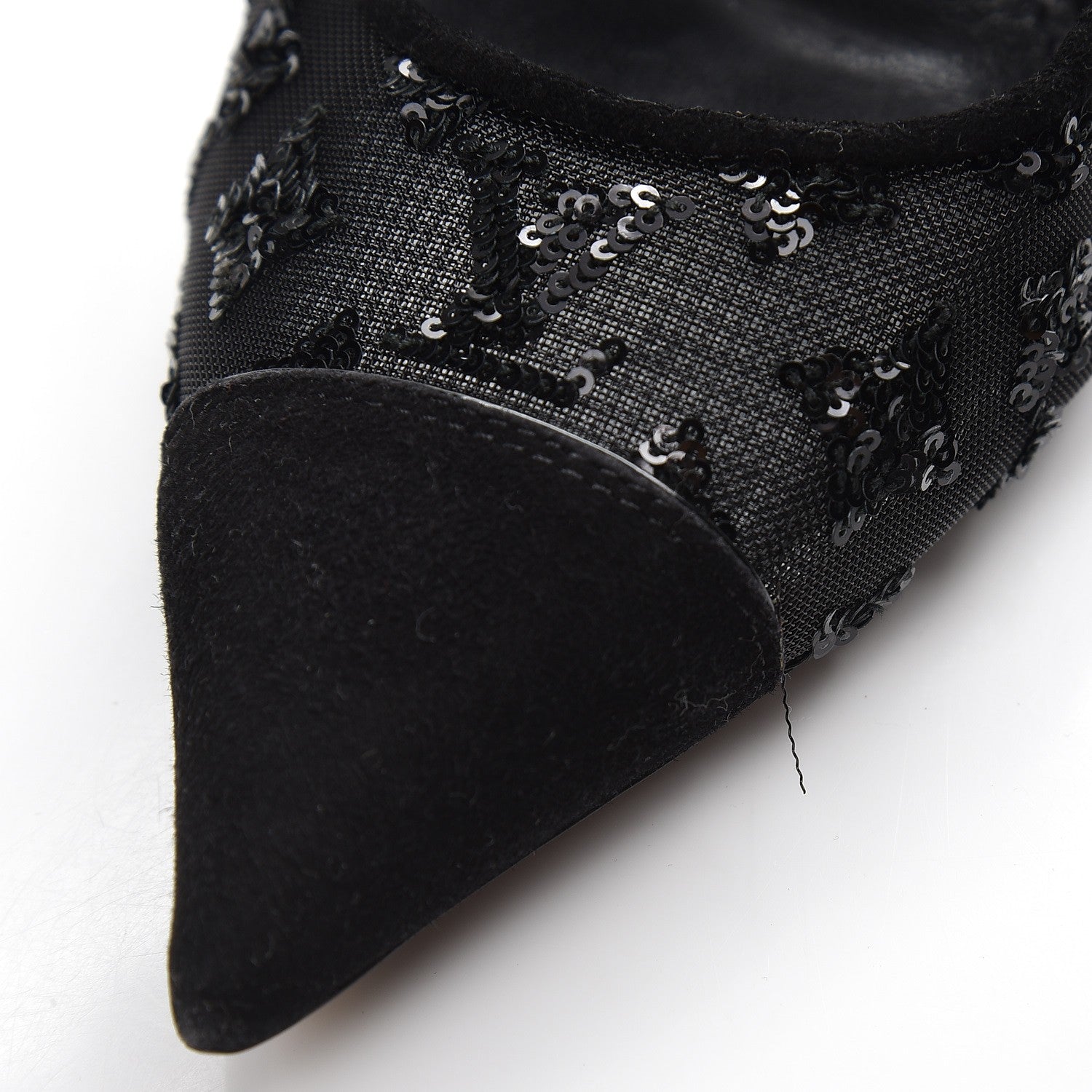 Louis Vuitton Suede Mesh Sequin Night Call Pumps 41 Black 8 of 9