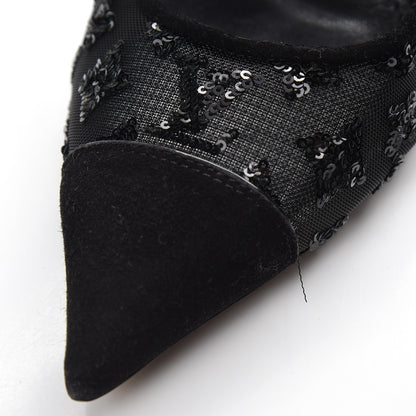 Louis Vuitton Suede Mesh Sequin Night Call Pumps 41 Black 8 of 9