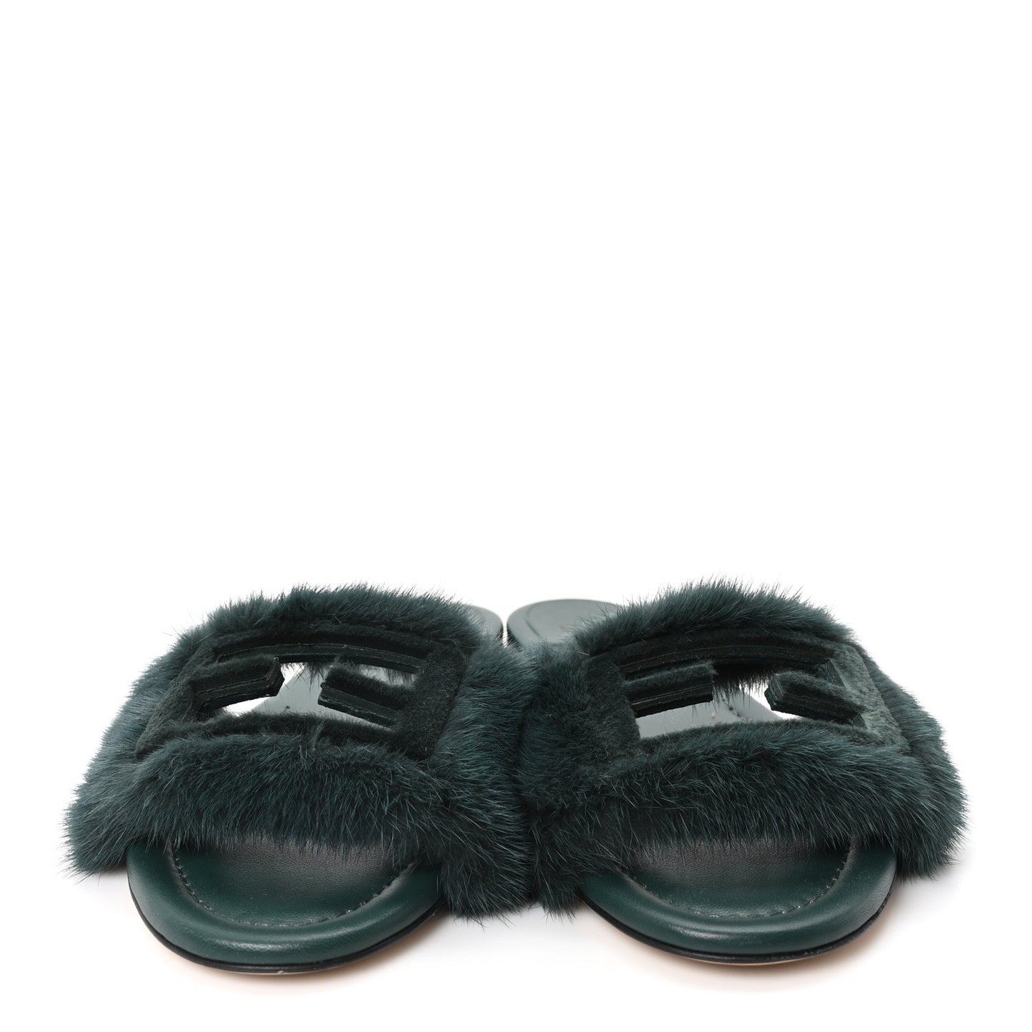 Mink FF Baguette Slide Sandals 39 Sage