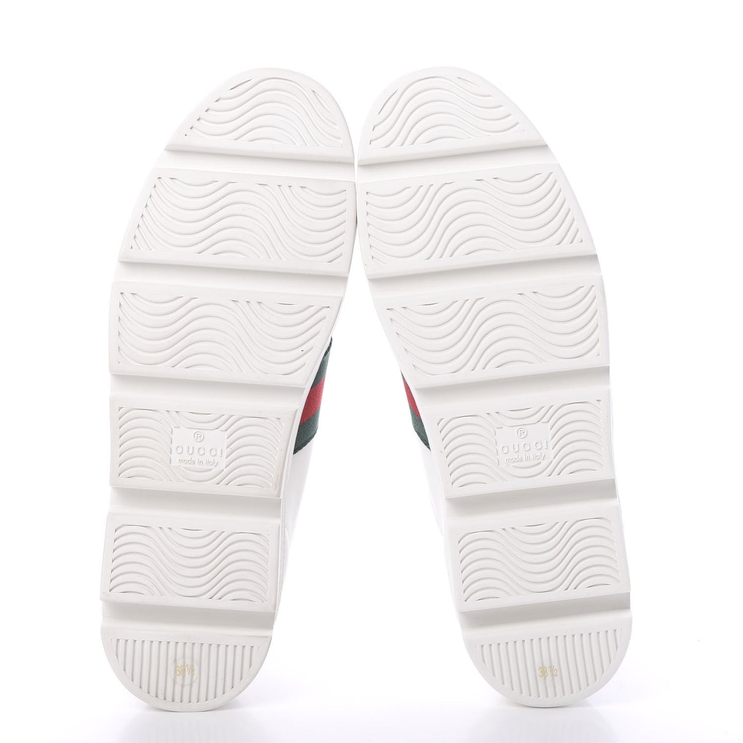 Calfskin Web Bee Embroidered Womens Ace Platform Sneakers 38.5 White
