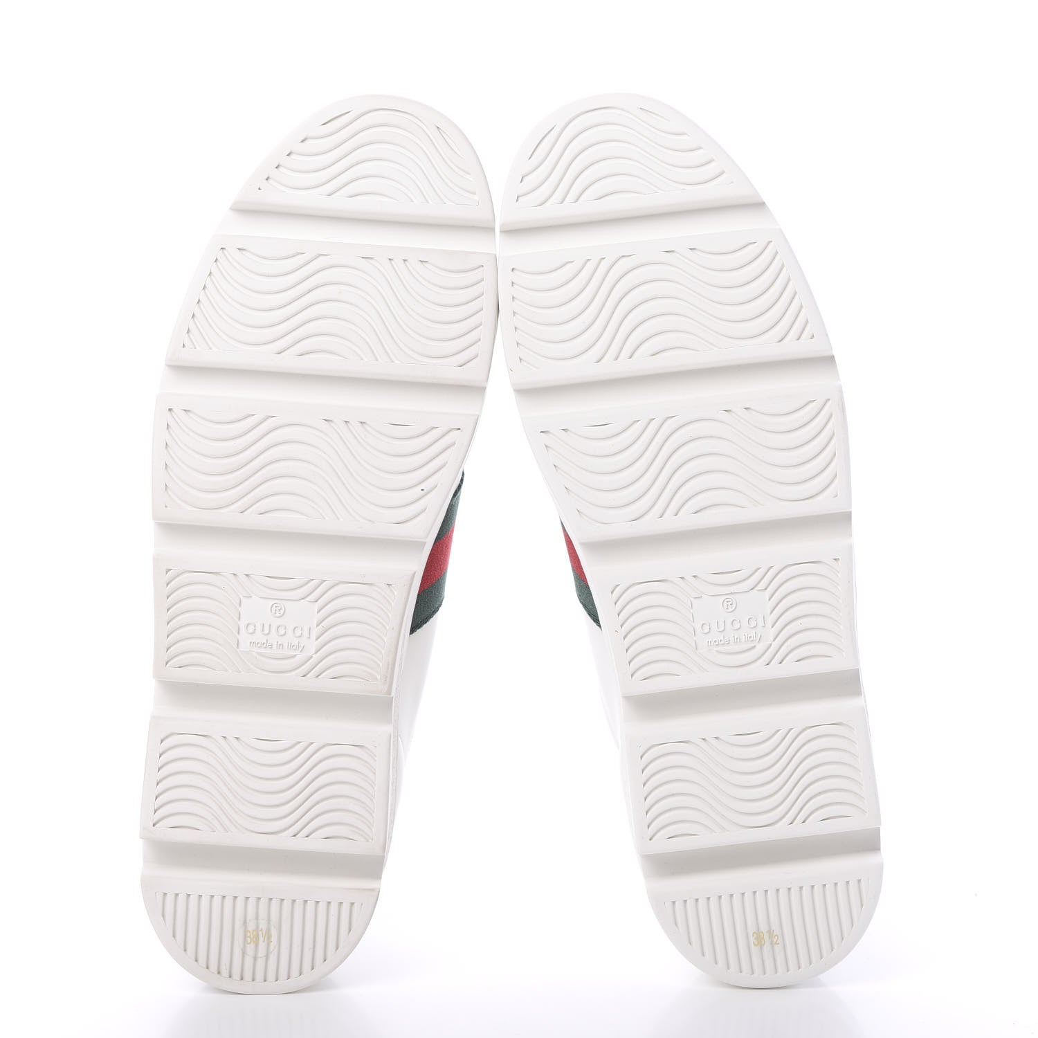Gucci Calfskin Web Bee Embroidered Womens Ace Platform Sneakers 38.5 White 5 of 8