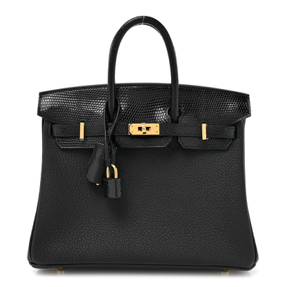 Hermes Togo Lizard Birkin Touch 25 Black 1 of 11