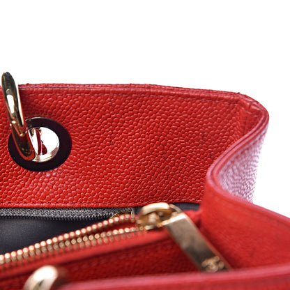 Chanel Caviar Quilted Grand Shopping Tote GST Red 11 of 17