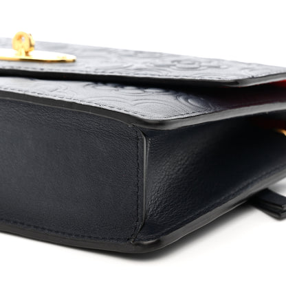 Mulberry Calfskin Embossed Floral Small Darley Navy 9 of 14