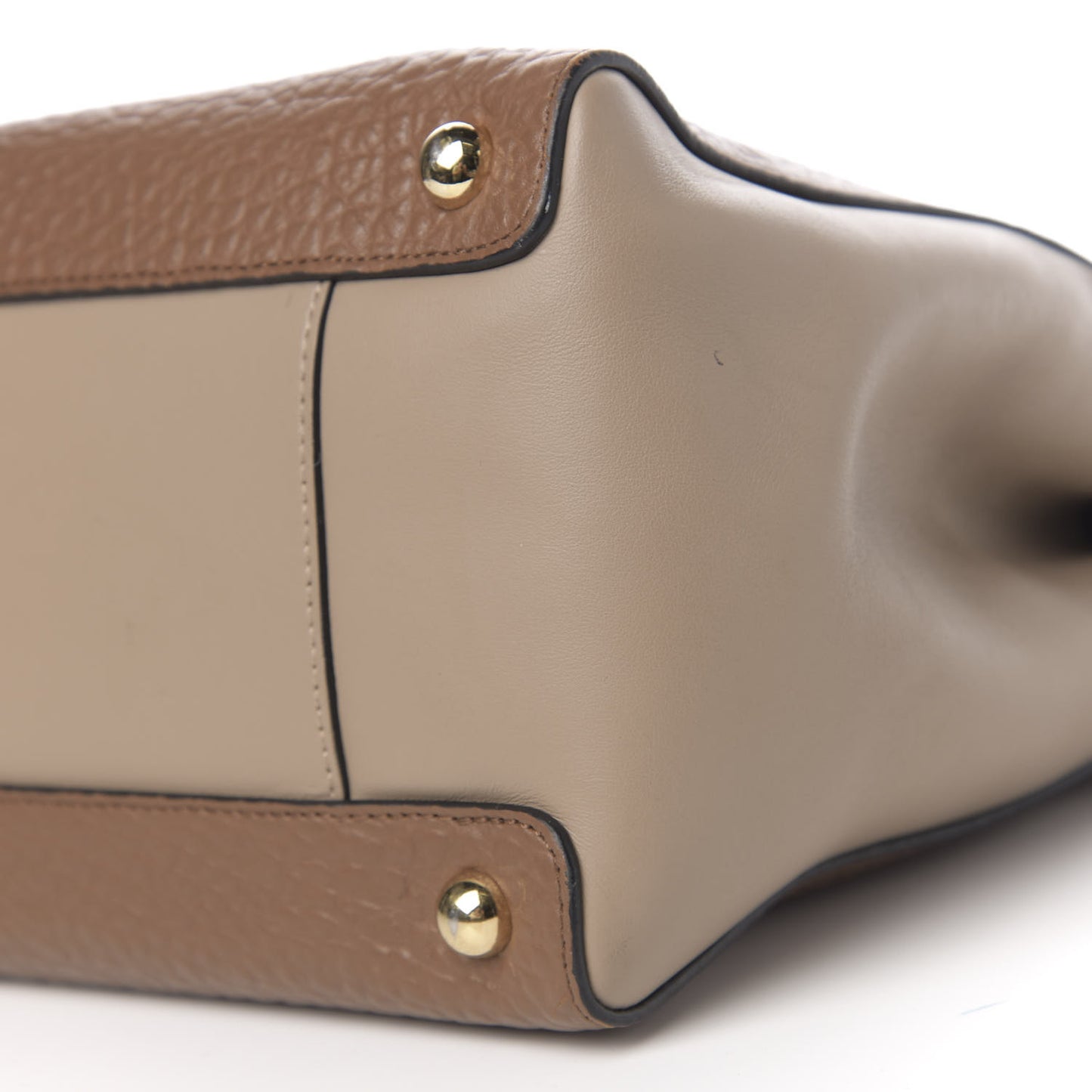 Heritage Grain Smooth Calfskin Large Clarborough Tote Sepia Brown Honey