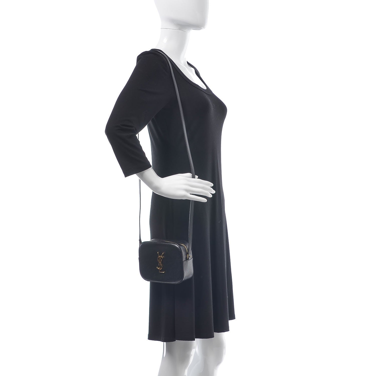 Saint Laurent Grain De Poudre Small Classic Monogram Camera Bag Black 2 of 10