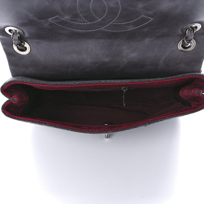 Chanel Felt Glazed Calfskin Quilted Edelweiss Flower Flap Grey 5 of 13