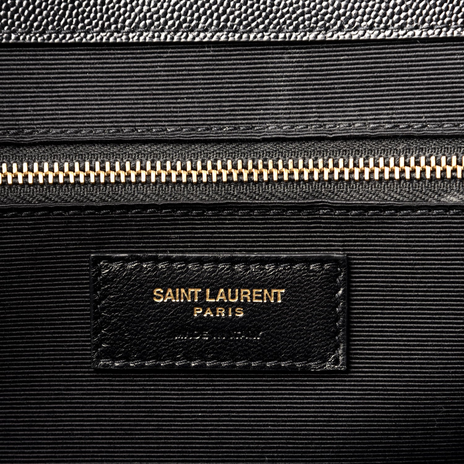 Saint Laurent Grain De Poudre Matelasse Chevron Large Monogram Satchel Black 6 of 8