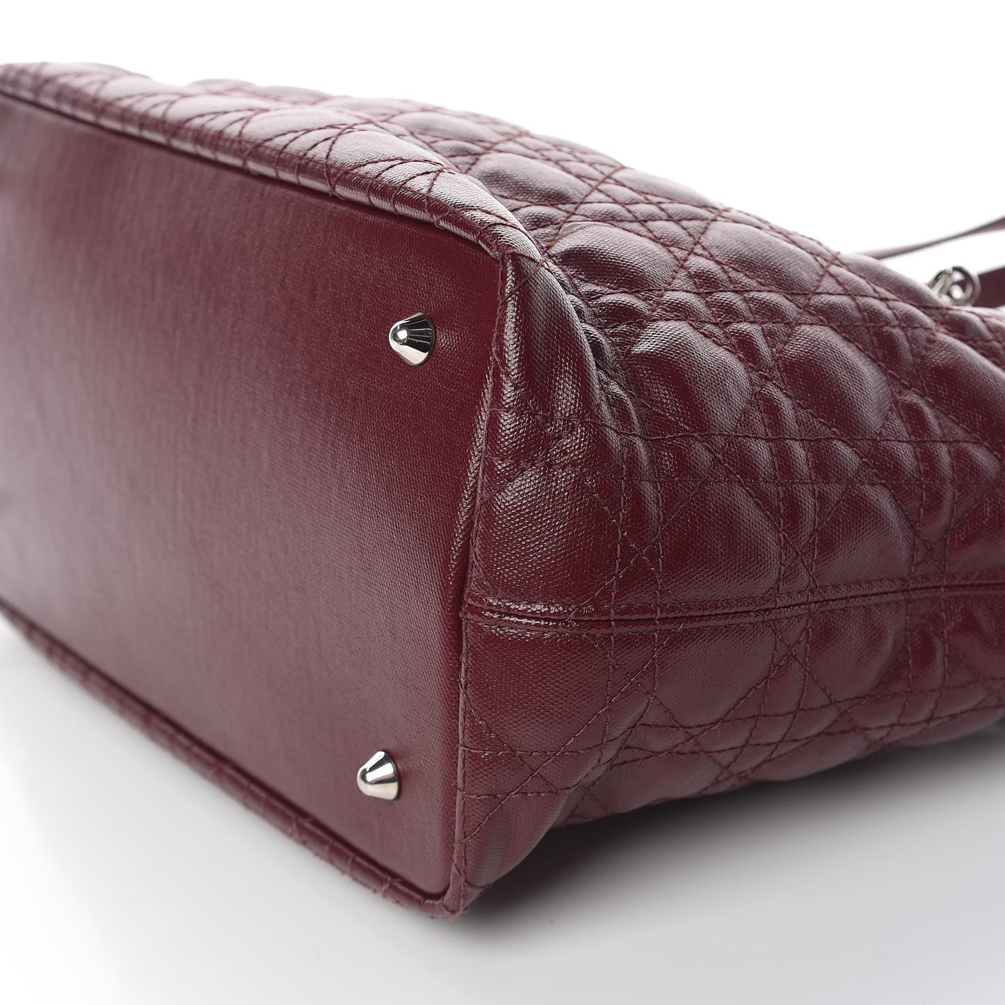 Coated Canvas Cannage Medium Panarea Tote Burgundy