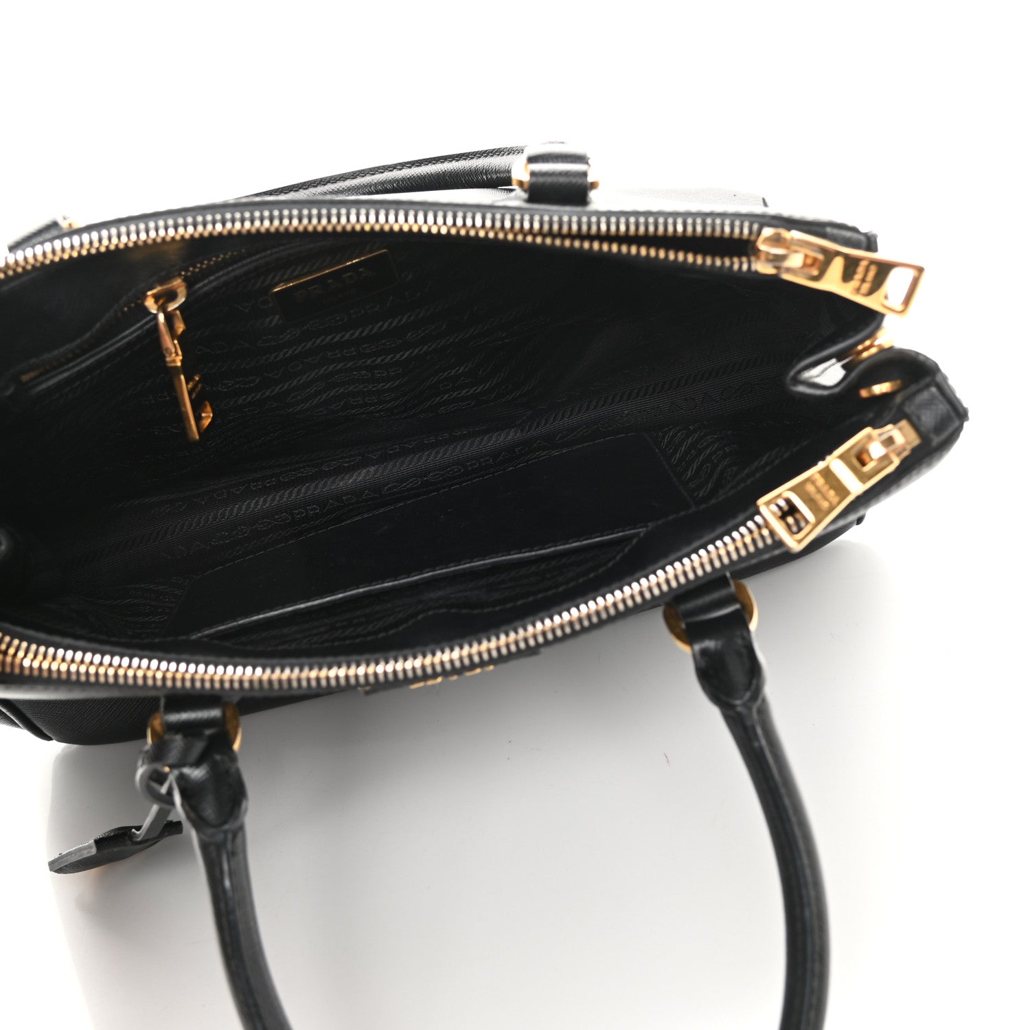Prada Saffiano Small Galleria Double Zip Tote Black 10 of 35