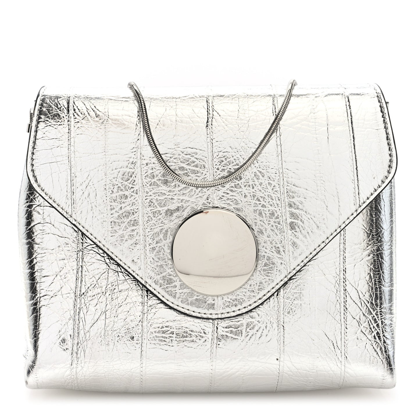 Metallic Eelskin Bobbi Bag Silver