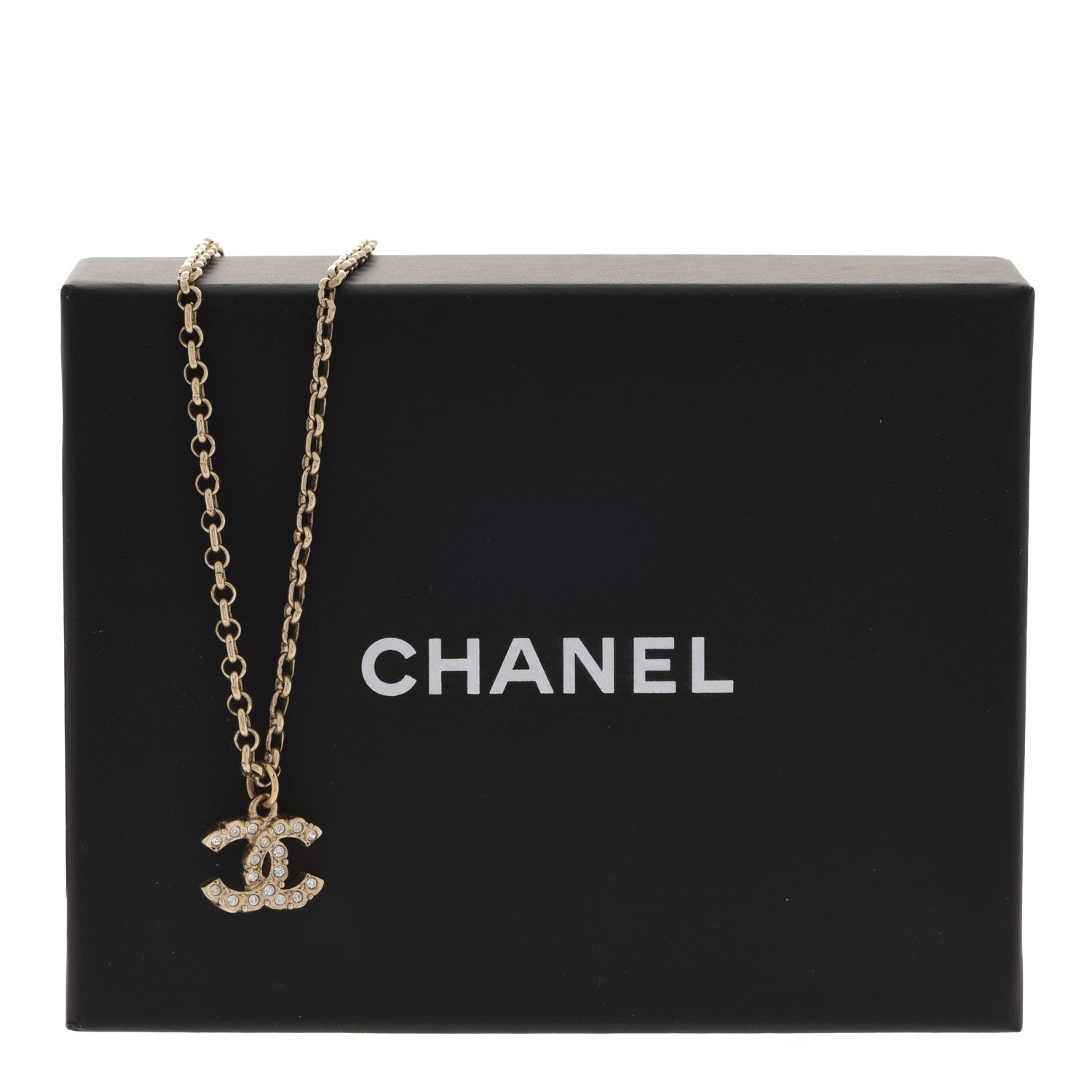 Chanel Pearl Crystal CC Pendant Necklace Gold 6 of 6
