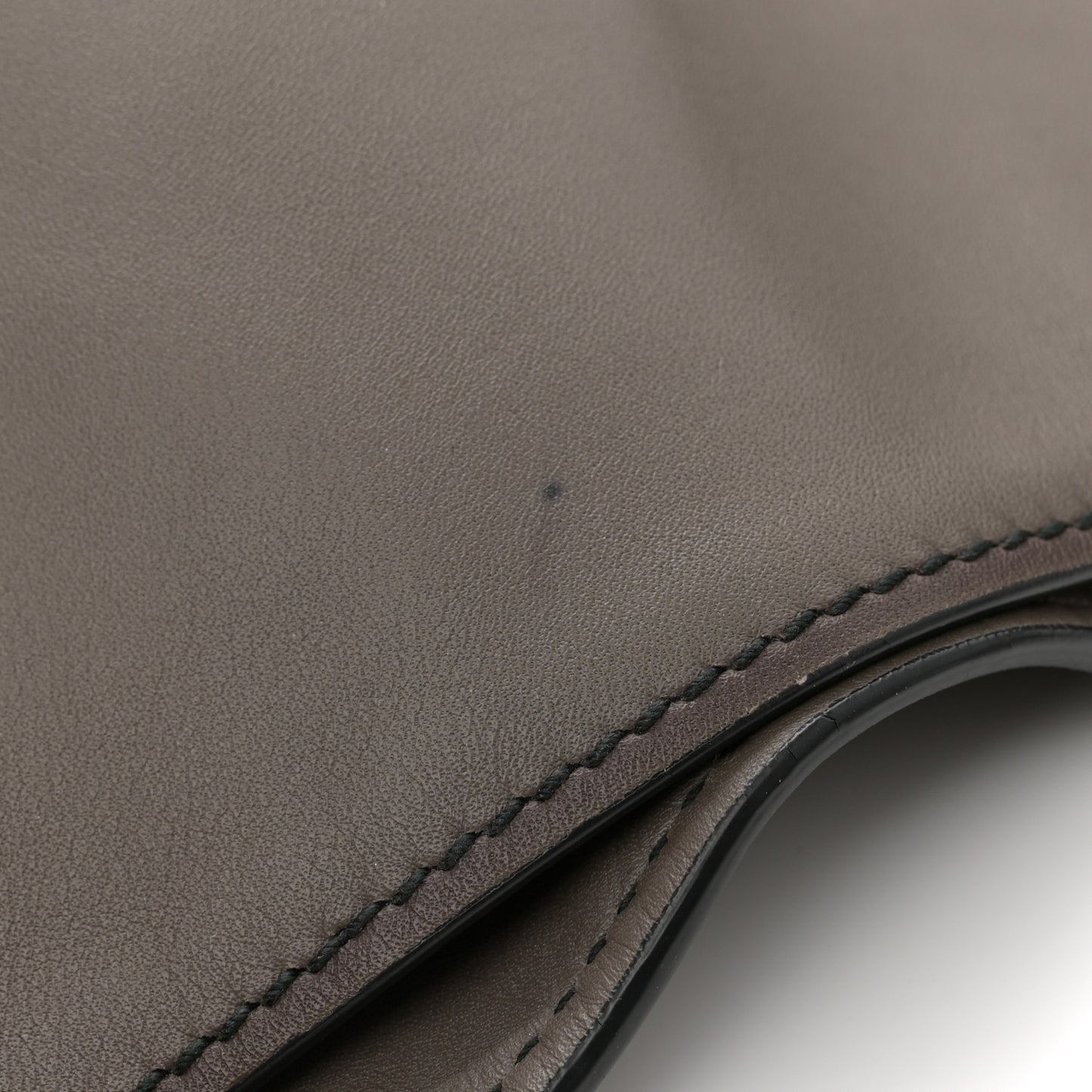 Calfskin Crocodile Ostrich Loop Bag  Taupe Multicolor