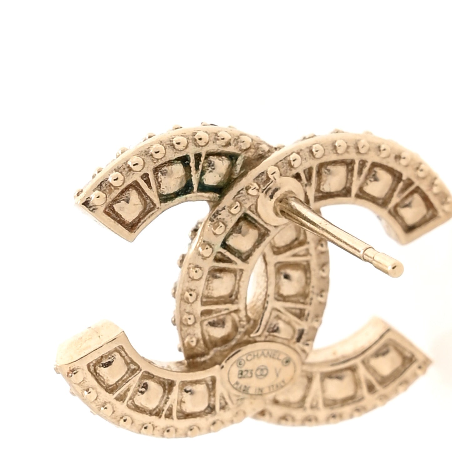 Crystal Timeless CC Earrings Light Gold