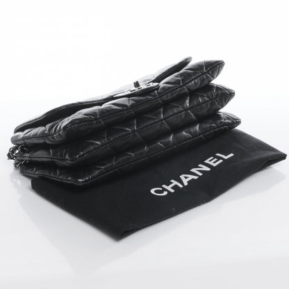 Chanel Lambskin Quilted 3 Large Accordion Flap Black 4 of 7