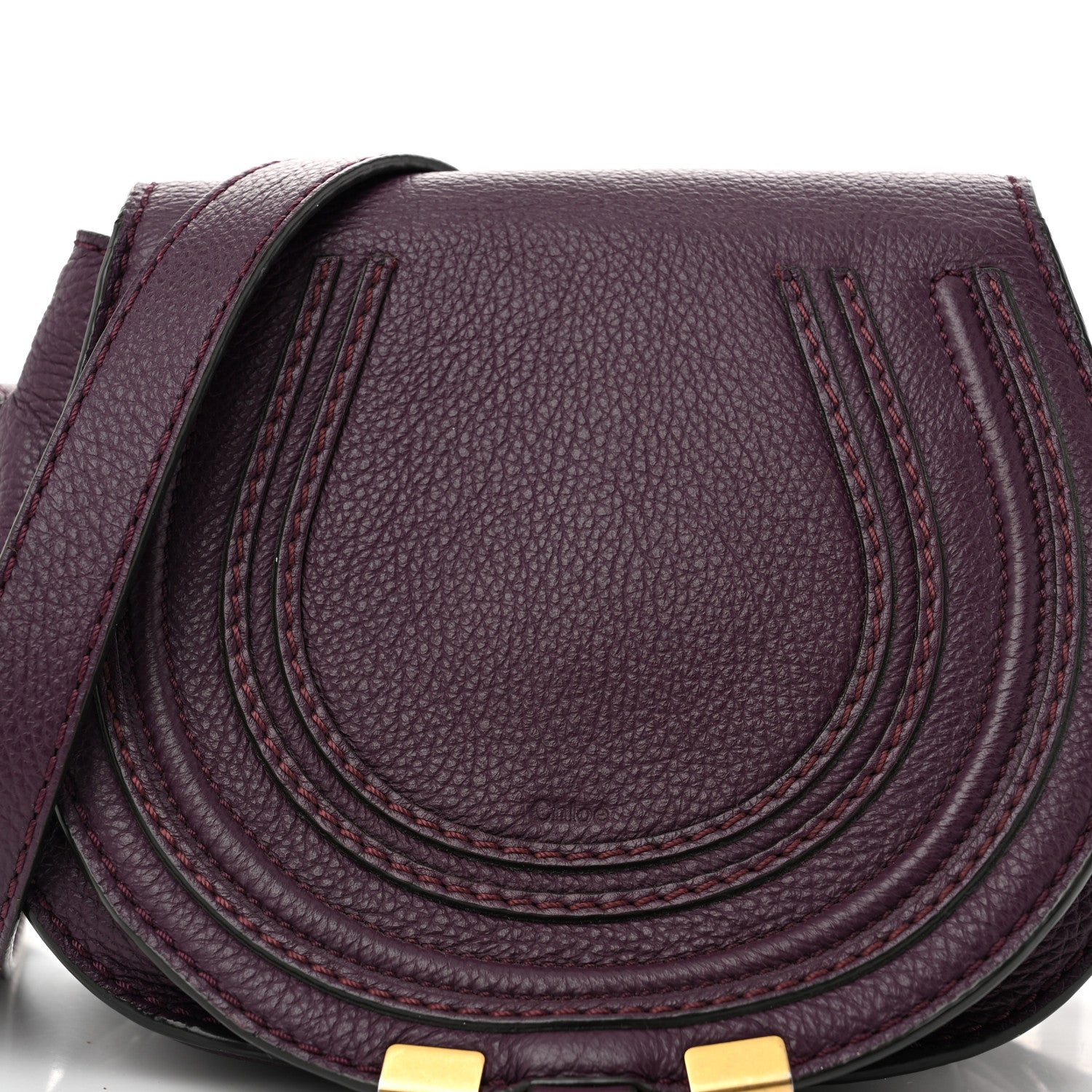 Chloe Calfskin Mini Marcie Round Crossbody Bag Dark Velvet 8 of 13